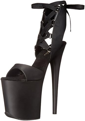 Summitfashions Womens Lace Up High Heels Black Platform Sandals Sandal Booties 8 Inch Heels