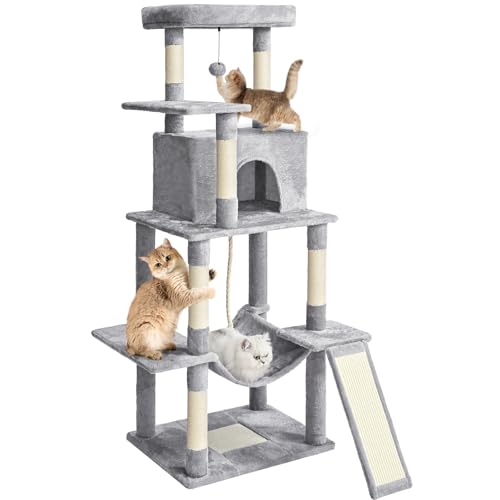 ABCPET Cat Tree Tower 63in Multi-Level Cat Tower for Indoor Cats with Sisal Scr…