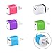 Wall Charger, 5 Pack Universal Portable USB Power Adapter Plug Outlet for iPhone 7 / 6S / Plus, iPad, Samsung Galaxy, Motorola, HTC, Other Smartphones (Family Pack) (Random Colors)