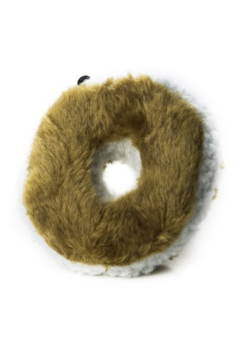 Copa Judaica Chewish Treat 5-Inch Diameter Bagel Cream Cheese Plush Dog Toy with Squeaker, Medium