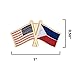 Desert Cactus Philippines Lapel Pin Enamel with United States USA Souvenir Hat Men Women Patriotic Country (Double Flag Pin)