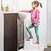 LemonMelon Two Step Stool for Kids (Grey) Small Kitchen & Bathroom Potty Training Ladder w/Slip-Resistant Stairs | Compact, Portable Built-in Carry Handles | Girls, Boys