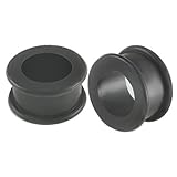 7/8 inch 22mm Black Implant grade silicone Double Flare Tunnels Ear Gauge Plugs ABCF Ear Stretching Piercing 2Pcs