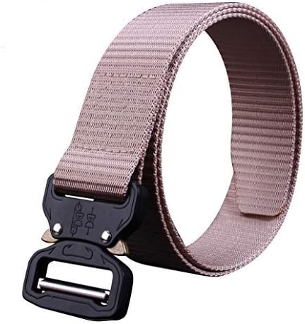 DJSMyd Tactics Belt Nylon Camouflage Pants Multi-Function Army Fan Canvas Outdoor Nylon Belt Pink 120Cm