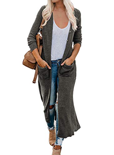 Women's Thin Twist Knitted Open Front Long Cardigan Oversize