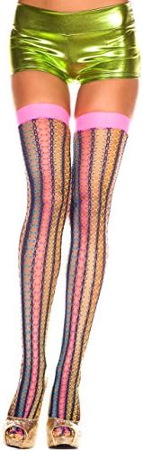 Rainbow Crochet Thigh High w/ Pink Top, One Size