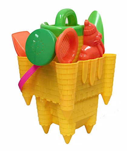 Present Avenue 11 Piece Sand Castle Mold Beach Toy Set with Shovels Scoops and sea Creature molds (Color Varies)