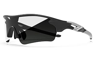 Wicue 0.1s Photochromic Sunglasses Sports Polarized Sunglasses for Men and Women 100% UV Protecion Safety Sunglasses for Cycling Mounting Running Driving Biking