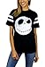 Nightmare Before Christmas Womens Skellington Head Varsity Football Tee Large Black
