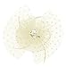 Fascinators Sinamay Hats for Women for Tea Party Kentucky Derby Wedding Cocktail Mesh Feathers Hair Clip Ivory