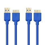 Cable Matters 2-Pack Micro USB 3.0 Cable (USB to USB Micro B Cable) in Blue 3 Feet
