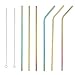 Accmor Reusable Rainbow Drinking Straws, 18/8 Stainless Steel 10.5inch Extra Long Straws Set for 20 & 30oz YETI RTIC OZARK TERVIS Tumbler Moscow Mule Cups + 2 Cleaning Brushes(3 Straight and 3 Bend)