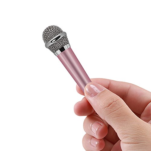 Mini Microphone, Kathy Omnidirectional Stereo Mic for Voice Recording,Chatting and Singing for iPhone,Samsung,Cellphones,Tablets,Laptops,Computers(Light Pink)