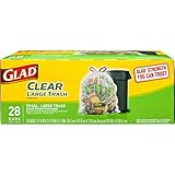 Glad Large Drawstring Recycling Bags - 30 Gallon Clear Trash Bag - 28 Count