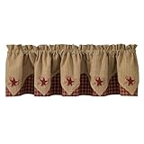 Park Designs Wine Sturbridge Star Embroidered Point Valance