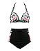 Begonia.K Women's 2 Piece Swimsuits Floral Print Halter High Waisted Bikini Sets
