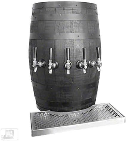 Glastender (WB-5) - Wood Barrel 5-Faucet Wall Mount Tower