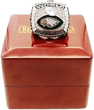 AMOH JERCY 2017-2018 Philadelphia Eagles Football Super Bowl LII World Foles and Wentz Championship Replica Ring with Wooden Box (6-15)
