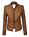 Come Together California WJC746 Womens Vegan Leather Motorcycle Jacket M Camel