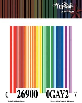 Sublime Design - Gay Pride Rainbow Barcode - Sticker / Decal