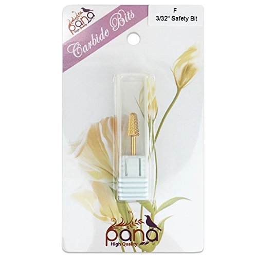 Pana 3/32" Safety Bit Nail Carbide Bit - Gold Color (Grit: Fine - F) for Electric Dremel Drill Machine