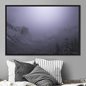signwin Framed Canvas Wall Art Foggy Mountains Aerial...