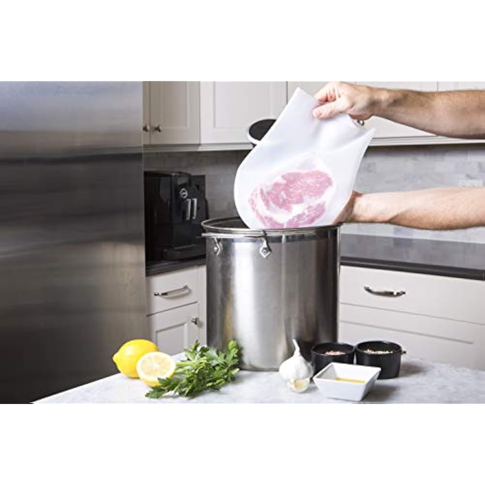 Sous Vide Machines Premium Silicone Bags Reusable, 256oz, Gallon, 16
