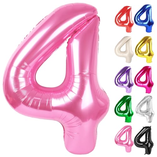 Pink Number 4 Balloon