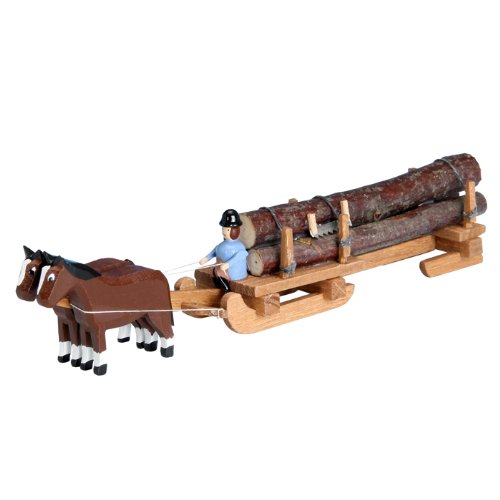 Horse and cart box carriage miniature horse-drawn vehicle horse carriage 9cm Erzgebirge NEW