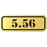 RDW (4X 5.56 Metallic Ammo Can Badge Sticker Self Adhesive Label 3M Bullet 556 - Gold