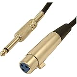 MyCableMart 25Ft XLR 3P Female to 1/4INCH TRS MONO Male Microphone Cable