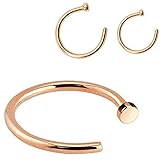 Rose Gold IP - 316L Surgical Steel Nose Hoop (20G; L: 5/16