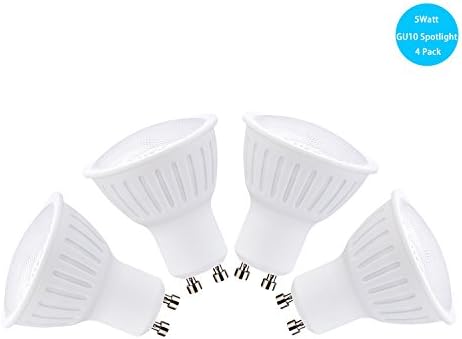 Not Dimmable GU10 LED Spot lights Reflector,5watt(50W Equivalent Halogen Lamp) 120V 2700K Warm White 500Lumen,Constant Current Driving, 120 Beam Angle(Pack of 4)