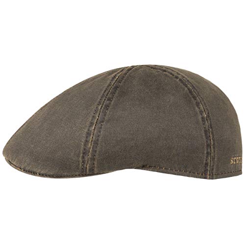 Stetson Level Distressed Cotton Duckbill Flat Cap Extra Large Brown