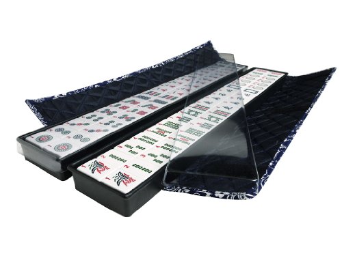 NEW! - American Mahjong Set by Linda Li - 166 White Tiles, 4 All-In-One Rack/Pushers, Blue Paisley Soft Bag - Classic Full Size Complete Mahjongg Set