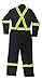 Flame Resistant FR High Visibility Hi Vis Coverall - 88% C/12% N (Large, Navy Blue)
