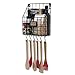 Wall35 Multipurpose Mail Organizer Wire Basket Wall Mounted with S Hooks Magazine Holder Coat Rack Foyer Storage with Key Hooks for Kitchen Entryway and Garage Black