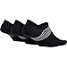 Nike Women's Everyday Plus Lightweight Training Footies (3 Pair), No Show Socks for Women with Anti-Slip Gripping, Black/White, L