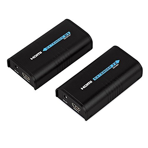 KOOKYE HDMI Extender LKV373A V3.0 RX Receiver TX Sender Over Single Cat5/5e/6 Ethernet Cable Up To 390 Feet Supports 1080P, HD Audio, Deep Color For HD DVD PS3