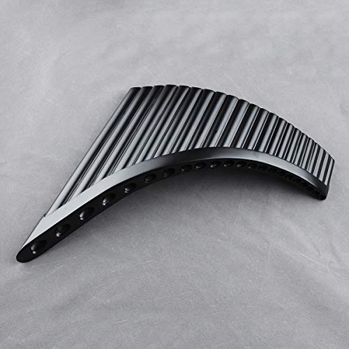 22 Pipes G Key Professional Black Pan Flute Chinese Traditional Musical Instrument Pan Pipes Easy to Learn with Exquisite Brown Pan Pipes Flute and Black Leather Bag (Right-Hand Pan flute) - Thumbnail 6