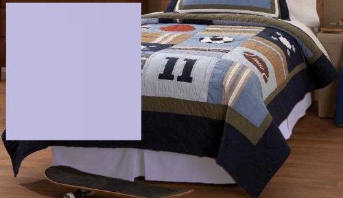 Construction Twin Bed Skirt Solid Light Blue Alternate