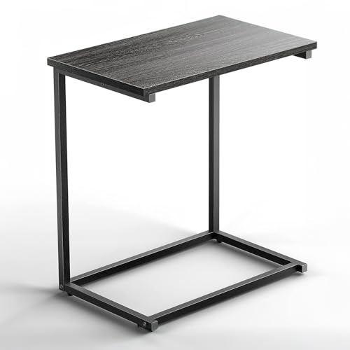 C-Shaped Home Side Tables for Small Spaces，Laptop table Sofa Side Table Small Coffee Table Anti-Rust Waterproof, End Tables for Living Room Bedroom Balcony Office (BLACK)