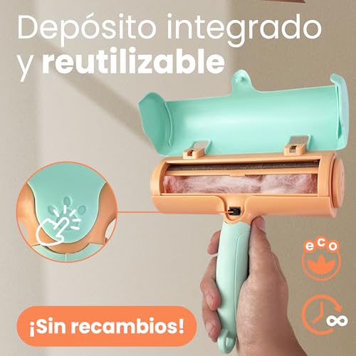 6 in 1 Reusable Pet Hair Remover Roller – Hair Remover for Dogs and Cats – for Sofas, Clothes and Cars – Ideal for Daily Cleaning and Travel – Washable Dustproof Brush Without Refills