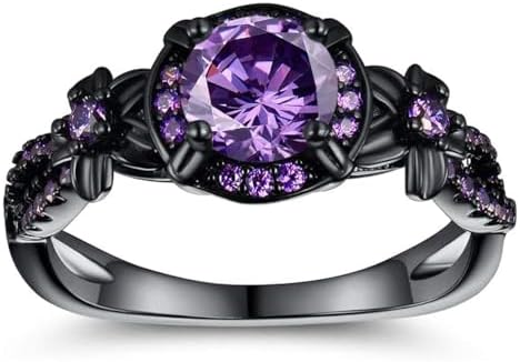Amazon.com: GTISKL Gothic Black Rose Flower Skull Engagement Ring