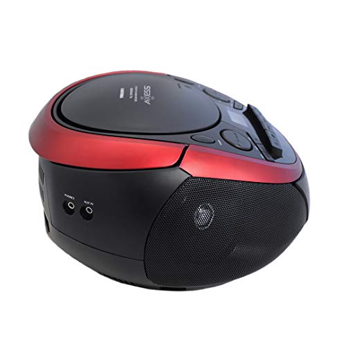 Axess PB2711 Portable AM/FM Radio - CD/MP3 Cassette - USB Boomox with AUX-in and Headphone Jack