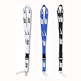 Lanyard Key Chain Holder, Neck Lanyard with Hook and Buckle for Keys Phones ID Badge Holder Bags Accessories 3 Pack Black White Blue