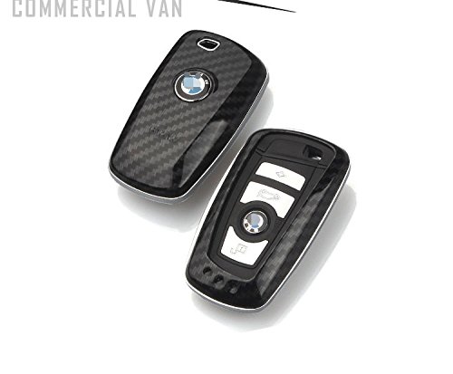 Key Fob Shell BMW Smart Key FOB Silicone Case Cover Protector Holder Car Flip Remote Key Shell Case Cover Case Keyless Entry Remote (Just empty key shell, No Chips Inside) 3 Buttons (Black) - Thumbnail 6
