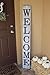 Tall Outdoor Welcome Sign for Porch, Carved Vertical Welcome Sign for Front Porch, 5 ft Front Porch Decor, Rustic Farmhouse Decor, Wooden Welcome Sign for Front Door -White Engraved