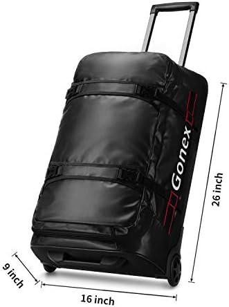 Gonex Rolling Duffle Bag with Wheels, 70L Water Repellent Wheeled Travel Duffel Luggage with Rollers 26 inch, Black 2 Gonex Rolling Duffle Bag with Wheels, 70L Water Repellent Wheeled Travel Duffel Luggage with Rollers 26 inch, Black