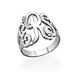 Monogram Name Ring in Sterling Silver - Custom Made with Any Initials!